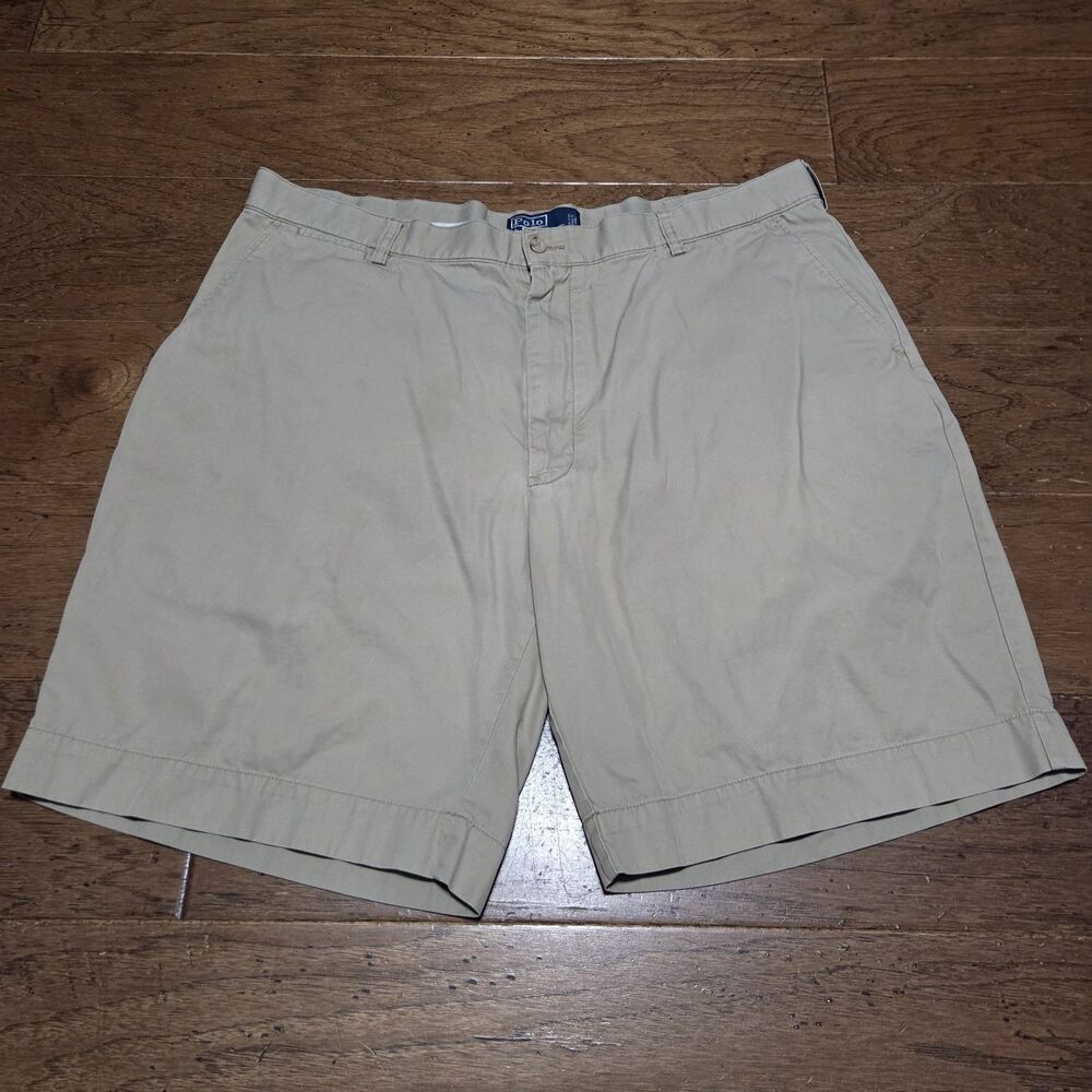 Polo Ralph Lauren Mens Khaki Classic Fit Chino Shorts Size 40 9 Inch Inseam
